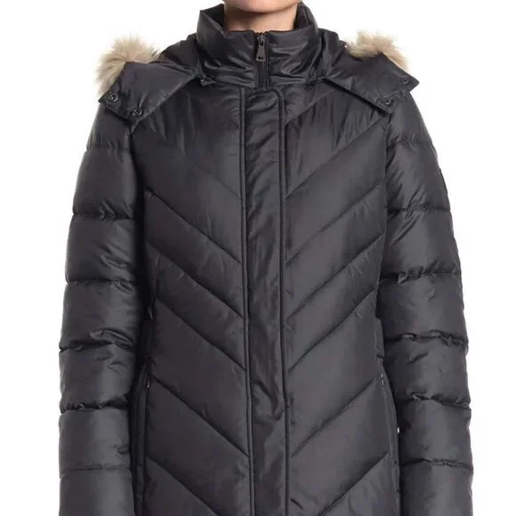 NWT Larry Levine Hooded Puffer Jacket